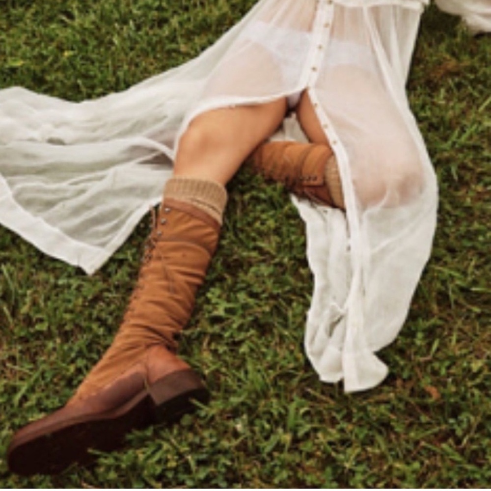 NEW Free People Trickum Tall Boot Whiskey Brown